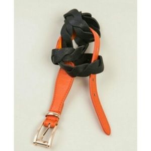 Black & Orange Flat Twist Belt
